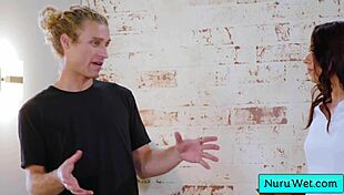 HORNY CLIENT GETS first NURU MASSAGE from NAKED TEEN MASSEUSE sophia burns