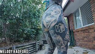 Outdoor Walk Turns Bikini Try-On with Curvy Milf Ass Shake