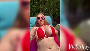 Kianna Dior oils huge tits for Victor Ray's titty fuck