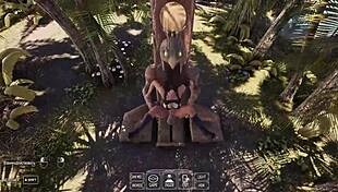 lara croft legs spread ancient statue fucks her tight pussy in hentai game creampie