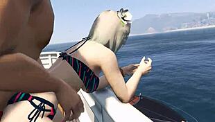 gta 5 cutie bikini babe bent over fucked hard on luxury yacht