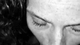 Rhonda deepthroats nuts closeup rimming till cum swallow