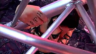 goth milf victoria sin spreads ass for deep anal fingering in fishnets