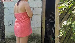 married woman in towel calls handyman for shower fix pays with wild sex bang!