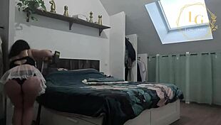 chubby maid lexie grants cosplay lingerie squeezes fat tits sexy