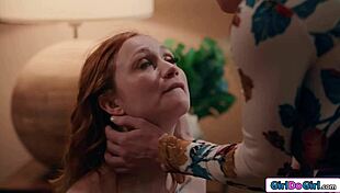 redhead's nipples yanked n facesat by busty milf domme 😈👅💦