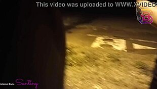 wife sucks huge cock in city square