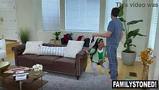 amenna green sneaks stepdad's cock fun even with wife almost catching them 😏