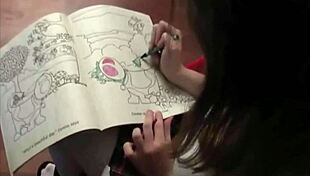 Adorable teen slips off miniskirt pantyhose to tease her tight pussy