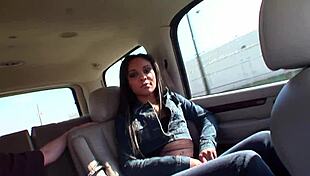 Jaslin Diaz's all-natural big tits bounce as she rides monster cock cowgirl with creampie finish