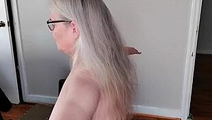 sexy bbw bends stretches naked in morning yoga fat tits ass jiggling wildly!