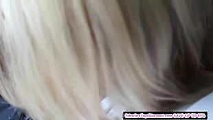 Blonde whore risks it all bareback in heated fuck session