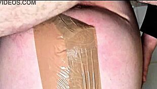 Huge cock boldly fills hairy milf gaping ass with creampie