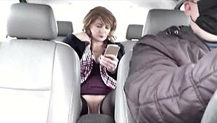 sexy blonde milf flashes wet pussy to taxi driver no panties 🚗😈