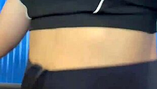 Big ass beauty masturbates pussy and gets creampied after intense cunnilingus in crowded bathroom