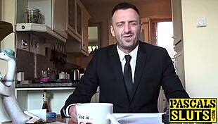 subtle hints of torment as dominant man spits on bound girl's face