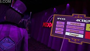 Mad moxxi spots you dancing in purple dream club then gives insane blowjob and picks you up for cosplay game