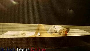 hey neighbour, catch me fingering my huge tits and wet pussy just for your eyes