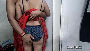 Desi bhabhi's juicy pussy hammered deep in tight saree folds