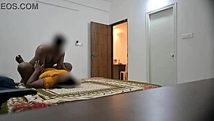 Indian couple fucks missionary hard in front of watching muslim maid jamila during cleaning