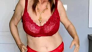 mature babe spreads shaved pussy wide for closeup fingering tease