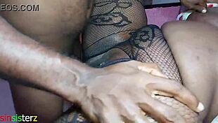 Chubby Ebony BBW Bent Over Monster BBC for Cumshot