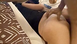 french slut's black satin dress hides anal plug rimming in lingerie heels dogging frenzy