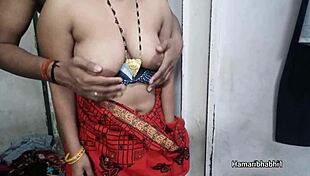 Desi bhabhi's juicy pussy hammered deep in tight saree folds