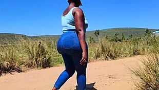 Shy village miss apple bottom turns bedroom freak with big black cock