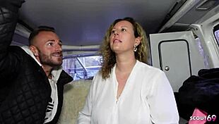 German Curvy Mature Wife Kathy Big Natural Tits Deepthroat Casting Fuck Bus Street