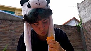 laras picnic overflows with vomit fetish ecstasy in outdoor teen solo