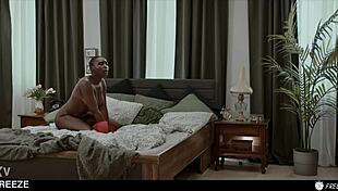 TIME TRAVELER FACE FUCKS ebony doll then creampies her wet pussy