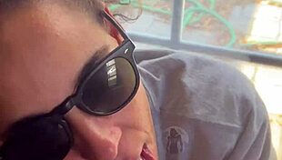 Lightskin Ebony Stepsis Sucks By Window, Boyfriend Watches Cum Facial Blast!