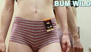 sexy teen slips off lingerie panties to tease her young nude body slow