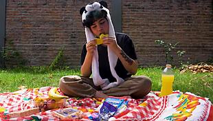 laras picnic overflows with vomit fetish ecstasy in outdoor teen solo