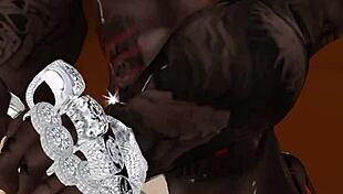 blonde takes big black cock up her ass hard