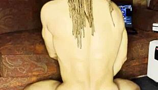 lvory white pounds her gaping hole deep with huge dildo solo