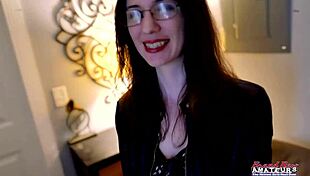 Nerdy Hazel O'Connor Fingers Shaved Pussy Deep Then Sucks Cock Hard!