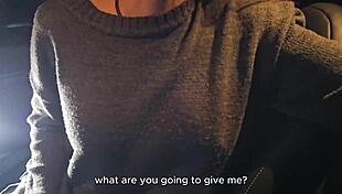 Redhead bookstore girl removes condom for creampie ride in car