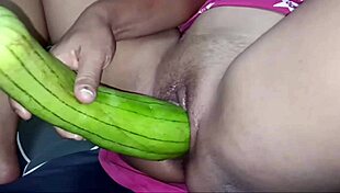 SHAVED PUSSY STUFFED WITH FRUIT TILL WET ORGASMS EXPLODE