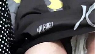 Handjob milks cum into his hand