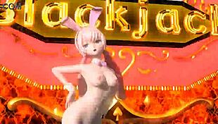 whoa! megurine luka rocks that sexy bunny costume nude mod in blackjack project diva 😘🍑