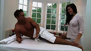 What happens when busty Asian gets oiled up poolside?