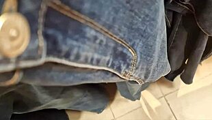 nicoletta's trying on those tiny jeans hugging her curvy hips and big ass so seductive 😏👖