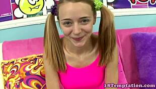 petite stepsis with pigtails gives pov dicksuck and handjob till cum in mouth