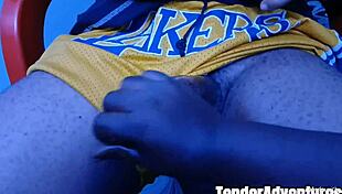 amateur milf's sloppy oily handjob on that huge bbc has me moaning like crazy... oops too slippery!