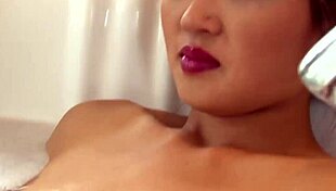 asian lesbians get steamy in the bathtub tub