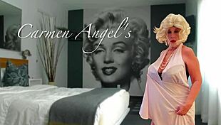 a voyeur watches granny in marilyn monroe corset deepthroat cock for shiny diamonds and moans loud