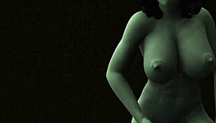 demon futa seduces busty friends in steamy bath