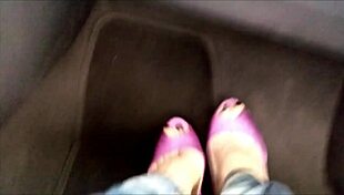 Lick femdom feet in sexy heels